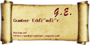 Gumber Edömér névjegykártya